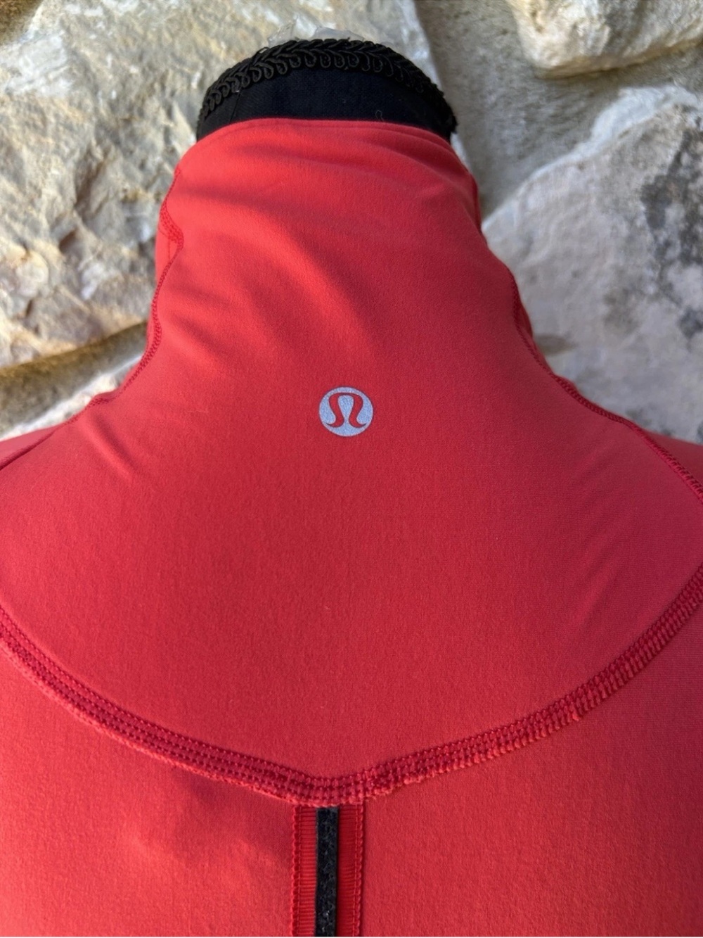 Lululemon Half Zip Pullover Jacket Size 6 Orange Red Quilted Long Sleeve EC - Picture 10 of 12
